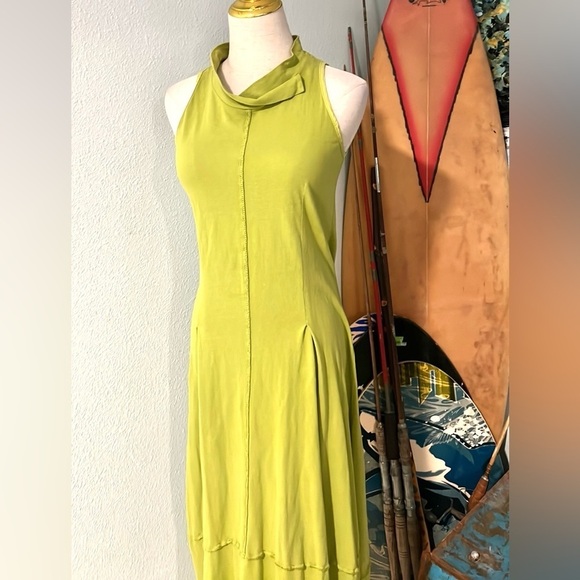 MO Fashion,Gorgeous Lime Green Lagenlook Shark-Bite Hem, Dress,EUC,Size Small - Picture 2 of 10